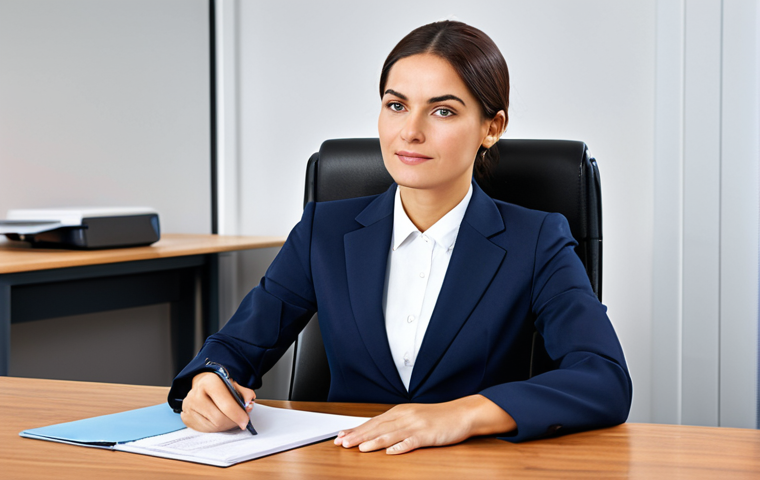 스토리텔러 실기 시험의 주요 성공 전략과 사례 분석 - **

"A professional businesswoman in a modest business suit, sitting at a desk in a modern office, f...