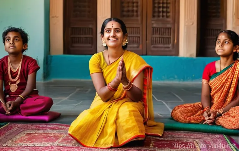 스토리텔러 자격증의 글로벌 인증 여부 - **Prompt:** A captivating storyteller, a woman in a modest, elegant saree, standing gracefully amids...