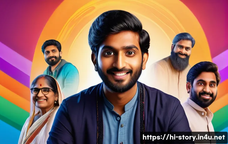 스토리텔러 전문 기관 및 협회 - A vibrant digital storytelling scene featuring a young Indian storyteller presenting an emotional ta...