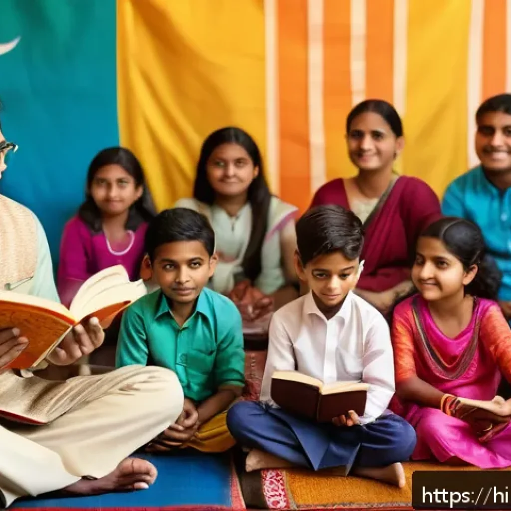 스토리텔러 자격증 시험 준비 경험담 - A vibrant storytelling workshop scene in an Indian classroom setting, featuring a confident young Hi...